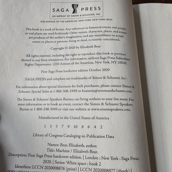 Machine: A White Space Novel, By Elizabeth Bear, Hardcover, Pre-owned - Picture 6 of 7